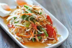 Spicy Green Papaya Salad best foods in Thailand