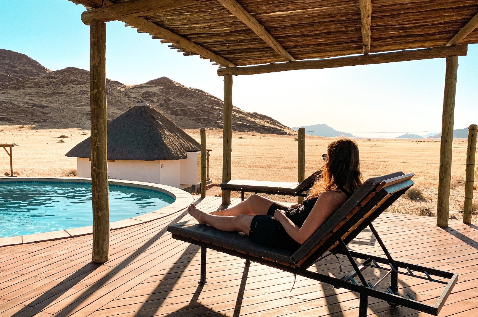 staying at Desert Homestead Lodge in Namibia